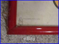 Vintage Walt Disney Productions MICKEY MOUSE Red Framed