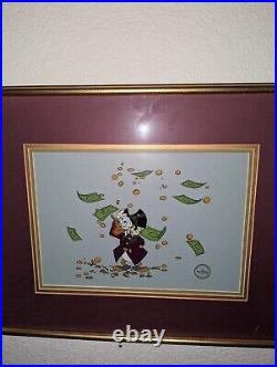 Vintage Walt Disney SCROOGE McDUCK TIME IS MONEY Framed SERIGRAPH CEL
