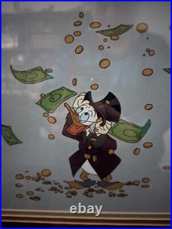 Vintage Walt Disney SCROOGE McDUCK TIME IS MONEY Framed SERIGRAPH CEL