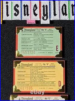 Vintage disneyland Original Tickets shadow box frame walt Disney Castle Postcard
