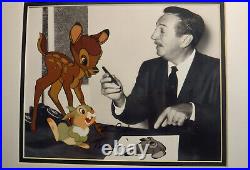 Voice Thumper Hand Signed Bambi 1942 Walt Disney 8x10 New Frame 11x14