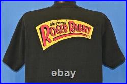 Vtg 80s WHO FRAMED ROGER RABBIT WALT DISNEY MOVIE CARTOON FILM PROMO t-shirt L