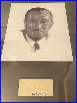 WALT DISNEY Autograph Signed On Paper With Pencil Framed Matted Excellent Rare