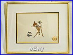 WALT DISNEY Bambi & Thumper FRAMED Animation Cel Serigraph LIMITED EDITION COA