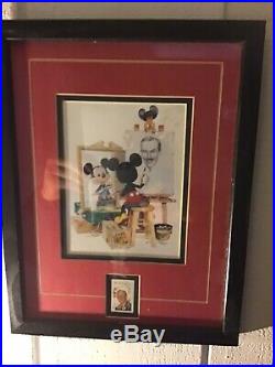 WALT DISNEY FRAMED FINE ART MICKEY MOUSE DRAWING PAINTING ART stamp 6c
