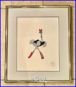 WALT DISNEY Fantasia Mickey Mouse Sericel Ltd. Edition Cel Framed 1990 Ostrich