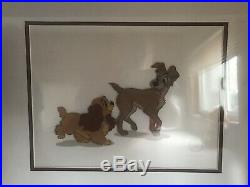 WALT DISNEY LADY AND THE TRAMP FRAMED Limited Ed. Certified SERICEL 1995