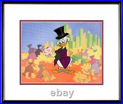 WALT DISNEY Limited Edition SCROOGE MCDUCK Framed Sericel MONEY IN THE BANK 1997