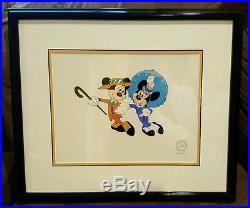 WALT DISNEY MICKEY & MINNIE MOUSE THE NIFTY NINETIES FRAMED SERIGRAPH With COA