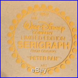 WALT DISNEY PETER PAN LIMITED EDITION BLACK METAL FRAME SERIGRAPH CEL 1952 11x14