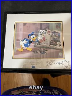 WALT DISNEY'S DONALD DUCK'S MEMORY BOOK SERICEL LE/2500 FRAMED & SIGNED WithCOA