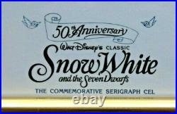 WALT DISNEY Snow White and Doc 50th Anniversary Framed Serigraph Cel Ltd. Ed
