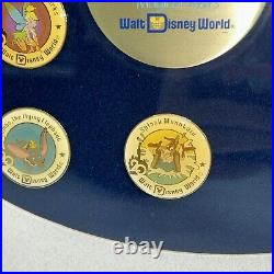 WALT DISNEY WORLD 20 MAGICAL YEARS PIN SET Framed Rare Complete SOME YELLOWING