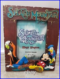 WALT DISNEY WORLD SPLASH MOUNTAIN 3-D PICTURE FRAME Mickey Donald Goofy 5x7