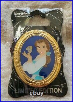 WDI Walt Disney Imagineering Belle Beauty & Beast Portrait Gold Frame Pin LE 250