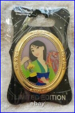 WDI Walt Disney Imagineering Mulan Princess Portrait Gold Frame Pin LE 250
