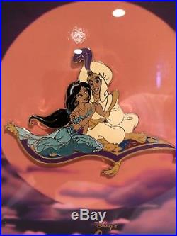 WDW Aladdin Anniversary Aladdin and Jasmine Carpet Framed Pin Jumbo Pin LE 250