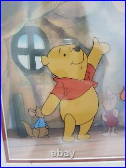 WINNIE THE POOH original production cel 4 layers (4 cels!) framed and matted COA