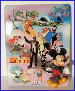 Walt Disney 100 Year Anniversary 3D Plaque Plate Set of 4 + Frame NIB
