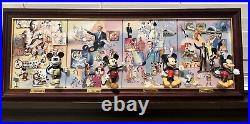 Walt Disney 100 Years Bradford Exchange Mickey Mouse 4 Plate Wood Framed Set