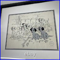 Walt Disney 101 Dalmatians Hopeful Pups Framed Le Sericel Dogs Puppies