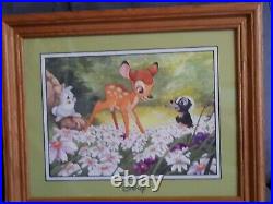 Walt Disney 14x16 Print & signed Bambi, Thumper, Flower Custom Gallery Framed