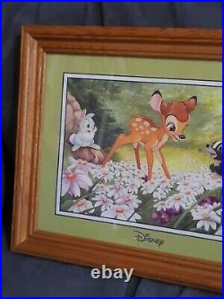 Walt Disney 14x16 Print & signed Bambi, Thumper, Flower Custom Gallery Framed