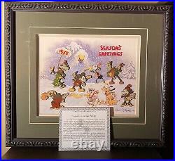 Walt Disney 1934 Season's Greetings Christmas Card Framed Pin Set