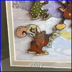 Walt Disney 1934 Season's Greetings Christmas Card Framed Pin Set