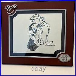 Walt Disney 2013 Sketch Pocahontas & John Smith Jim Bonserio 16x14 Disney Framed