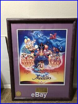 Walt Disney Aladdin Signed Autographed Framed Poster Larkin Freeman Weinger COA