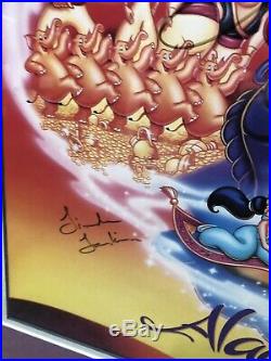 Walt Disney Aladdin Signed Autographed Framed Poster Larkin Freeman Weinger COA