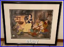 Walt Disney Animation Art Snow White Tell Me a Story Framed with COA