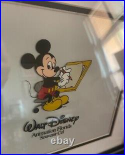 Walt Disney Animation Florida Mickey Mouse Animator Souvenir Cel Framed 14 x 14