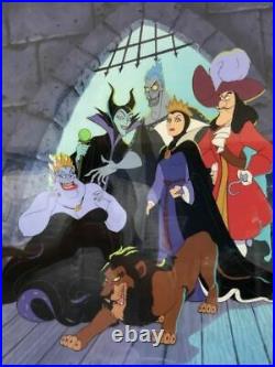 Walt Disney Art Dungeon Of Doom Villains Scar Captain Hook Sericel Framed