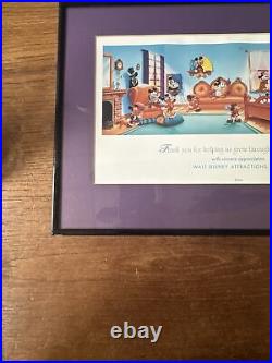 Walt Disney Attractions 25 Years Appreciation Framed Poster 1996 WOW