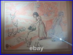 Walt Disney Authentic 143/195 Snow White & Doves Framed