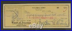 Walt Disney Autographed Signed Check to Special Account Georgeous! And Framed