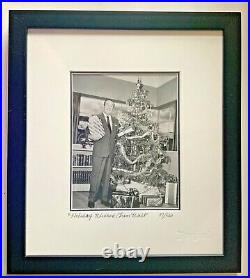 Walt Disney B/W Photo Holiday with Christmas Tree Limited 87/500 very rare