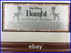 Walt Disney Bambi Signed & Numbered Lithograph Frank Thomas and Ollie Johnson