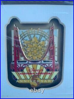 Walt Disney CA Adventure Park 5th Anniversary Framed Pin Set LE 250 RARE