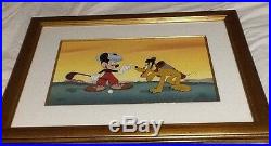 Walt Disney CEL CANINE CADDY Mickey Mouse Golf Golfer 18x25 Frame 359/500 COA LE