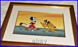 Walt Disney CEL CANINE CADDY Mickey Mouse Golf Golfer 18x25 Frame 359/500 COA LE