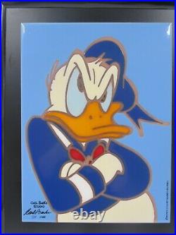Walt Disney Carl Barks Donald Duck Tantrum Building Framed Tile Signed 54/100