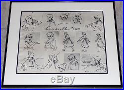 Walt Disney Cinderella 1950 Framed Original Production Model Sheet