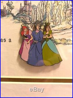 Walt Disney Cinderella 50th anniversary Framed Pin Set Signed & Numbered RARE