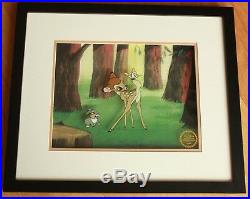 Walt Disney Co. BAMBI 1942 Limited Addition Serigraph Cell with Backgrown Framed