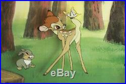Walt Disney Co. BAMBI 1942 Limited Addition Serigraph Cell with Backgrown Framed