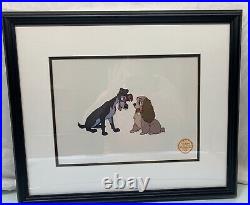 Walt Disney Co. LE Lady and the Tramp 1955 Serigraph, Framed