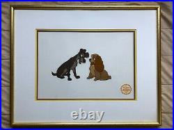 Walt Disney Co. Limited Edition Lady and the Tramp 1955 Serigraph, Framed